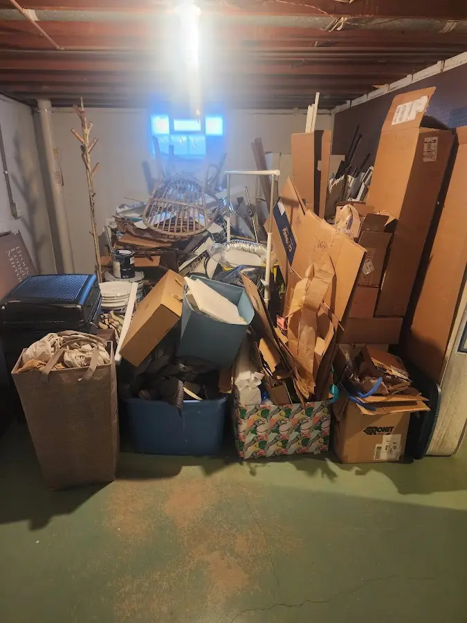 Roll-off dumpster container at job site for 4 Yard Dumpster Rental in Reynoldsburg